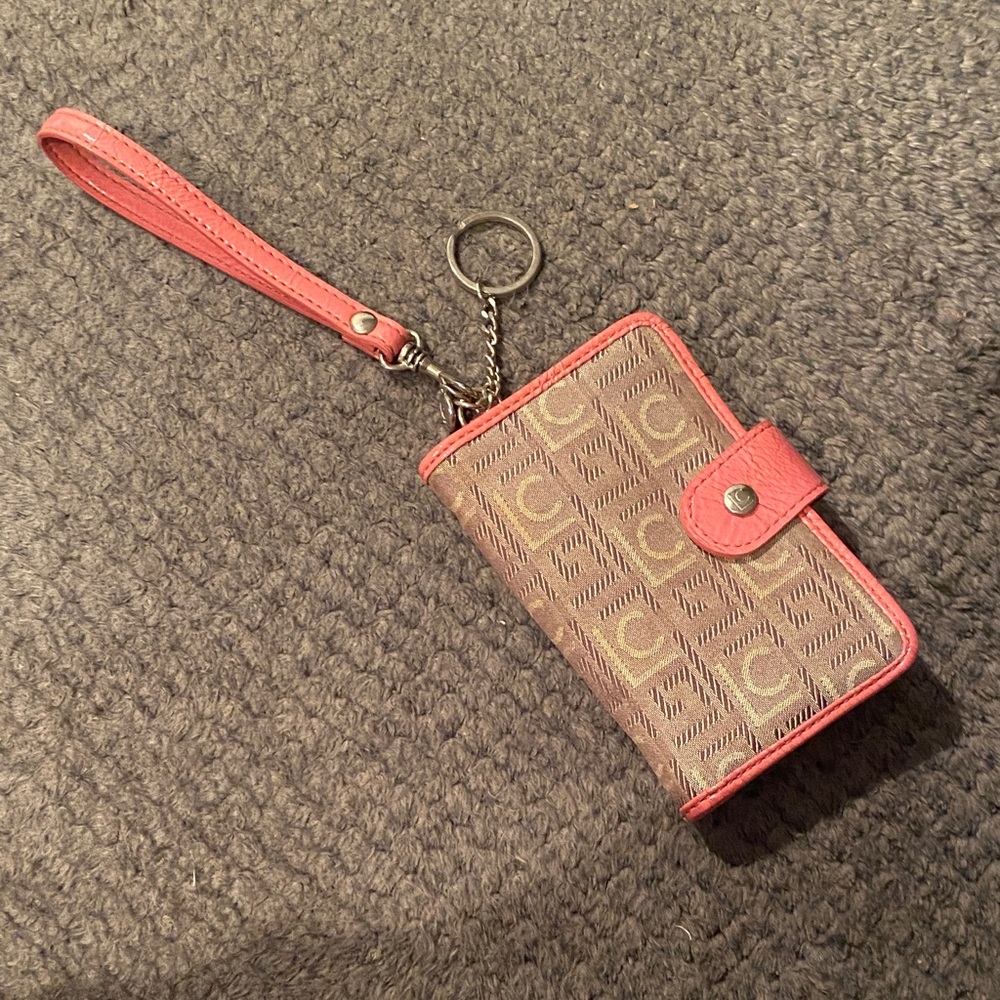 Liz Claiborne Brown and Pink Phone Wristlet